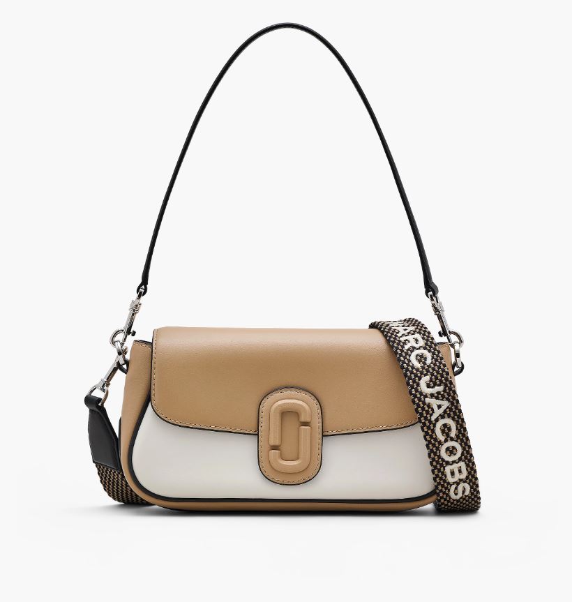 Bolso Colorblock large clover camel blanco